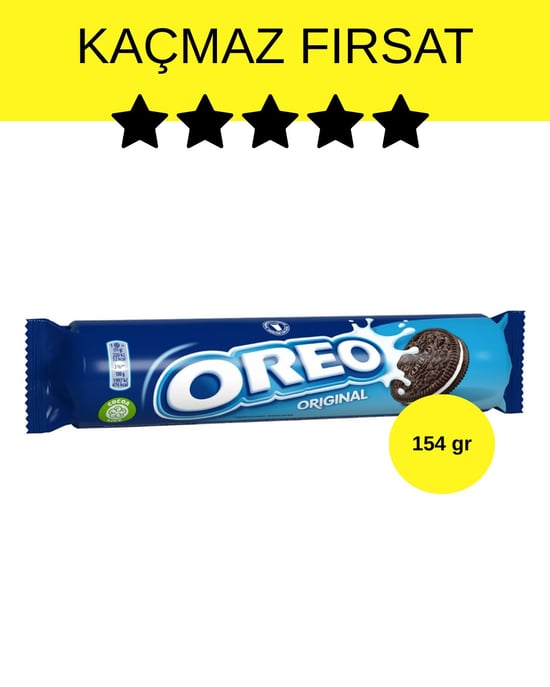 Oreo Bisküvi 154 gr Vanilyalı