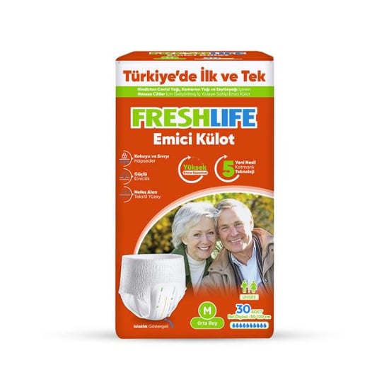 Freshlife Emici Külot 30 Lu Orta Boy Medium Bel Ölçüsü 80-120 Cm