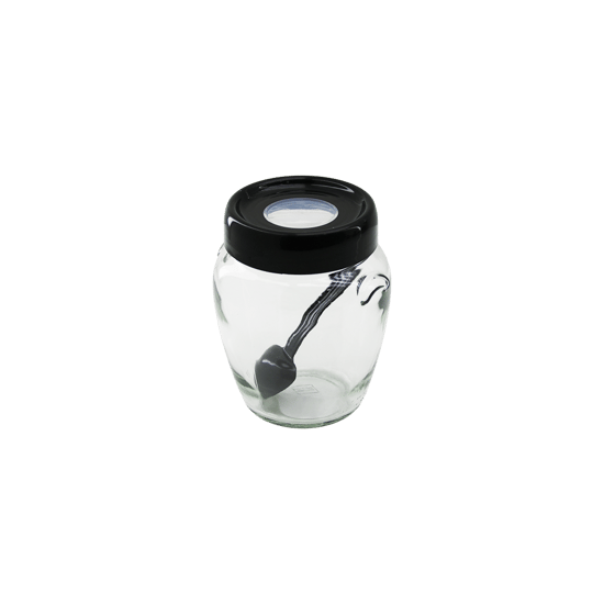 Qlux S-00156 ( 300cc ) Ring Kaşıklı Cam Baharatlık