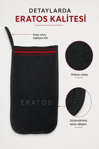 Eratos Lastikli Geleneksel Banyo ve Hamam Kesesi – Siyah Kırmızı