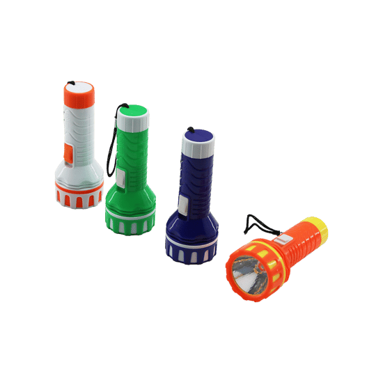 İ10-008 Led Flashlight L-989 ( Pilli ) El Feneri ( Renkli Plastik ) ( Mini Boy: 11cm & Çap: 4.3cm )