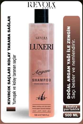 Revola Luxeri 2'si 1 Arada Şampuan ve Kondisyoner Kolay Tarama 500 Ml Argan