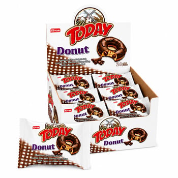 Elvan Today Donut Kek Çikolatalı 35 Gr 24 Adet