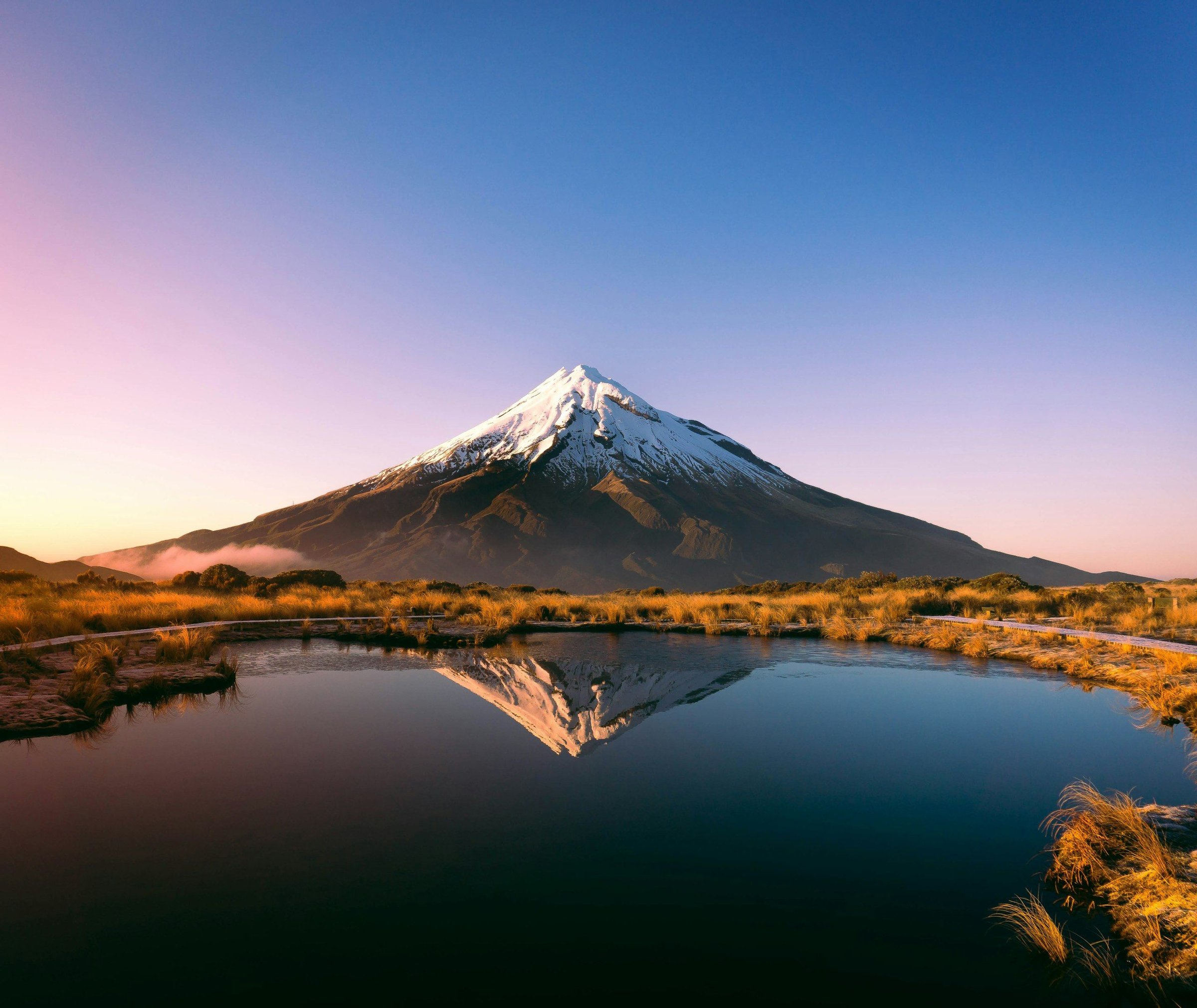 Pemandangan perjalanan di New Zealand