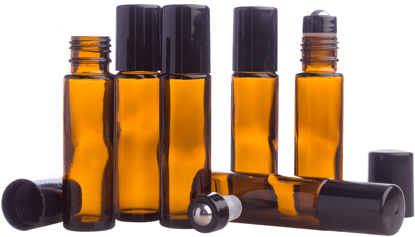 Рол-он бутилки от тъмно стъкло от 10 ml – 6 бр.