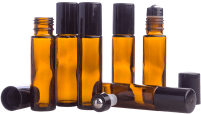 10ml jantarově žluté lahvičky s kuličkovým aplikátorem – 6 ks