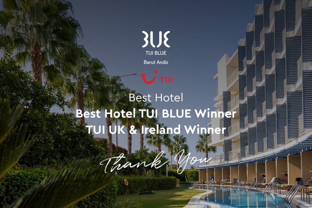 TUI BLUE Barut Andız otelimiz ''Best Hotel TUI BLUE Winner'' ve ''Best Hotel TUI UK & Ireland Winner'' ödüllerini aldı