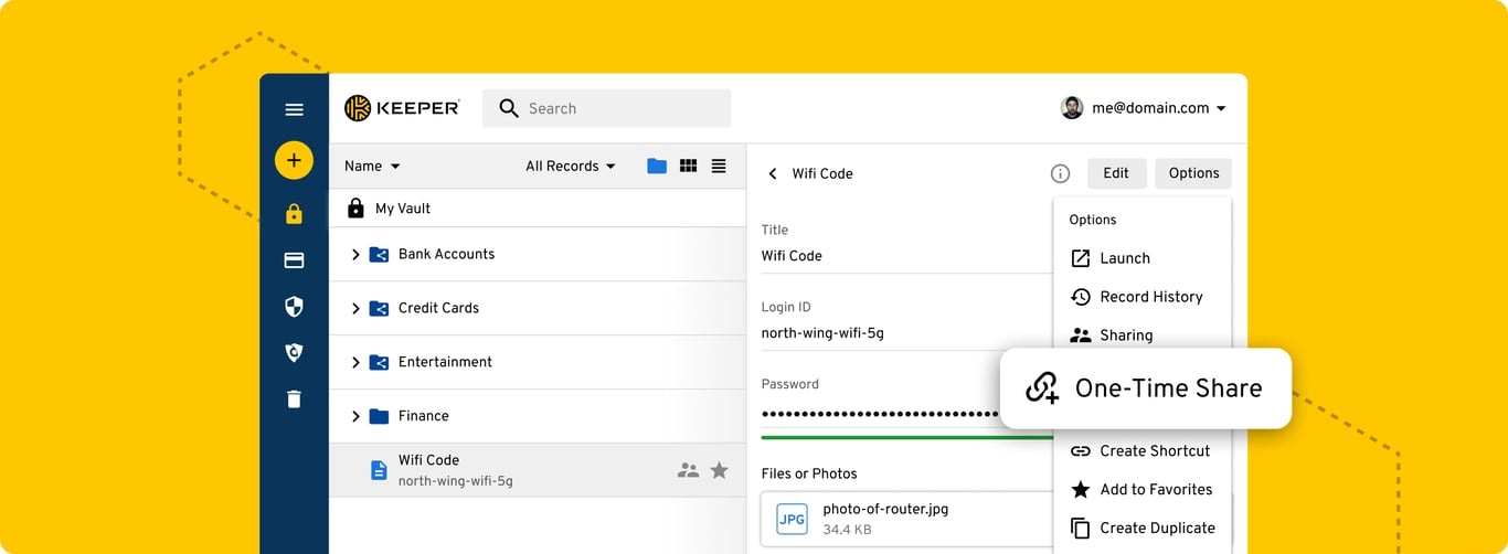 新機能のワンタイム共有を紹介