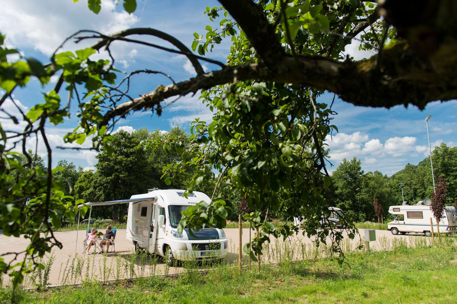 Der Wohnmobilstellplatz am Kurpark Bad Orb.