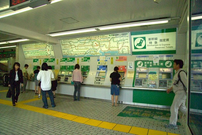 Typical train ticket machines