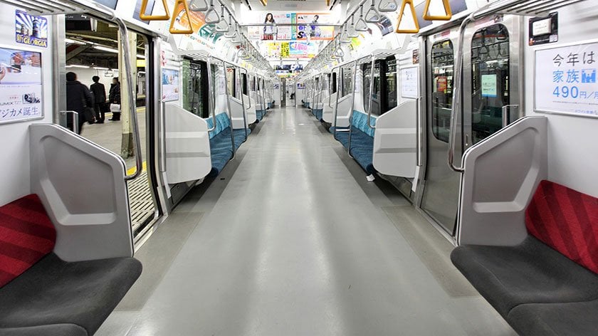 Priority seats on a Japanese train