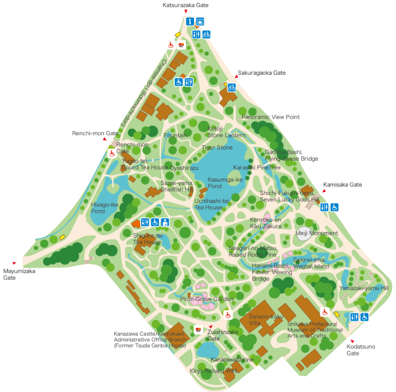 3295 kenrokuen map facilities