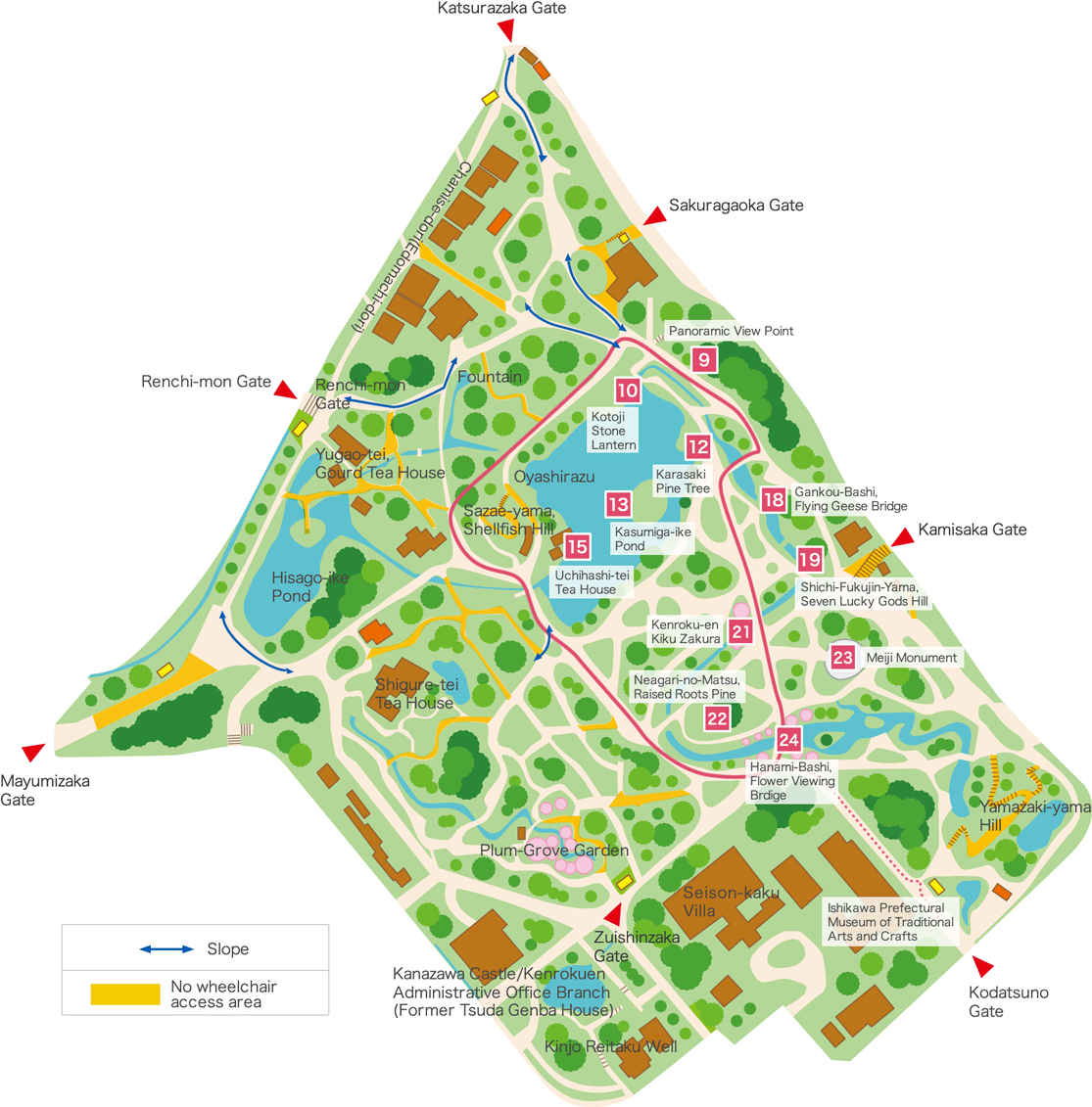 Kenrokuen Wheelchair Accessible Route
