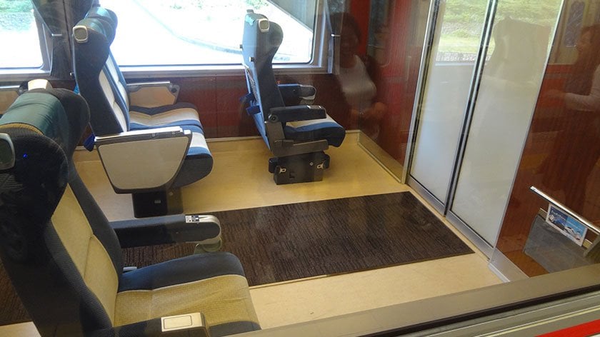 Wheelchair seat in the Romance Car