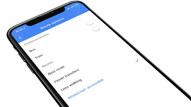 Google Maps wheelchair route