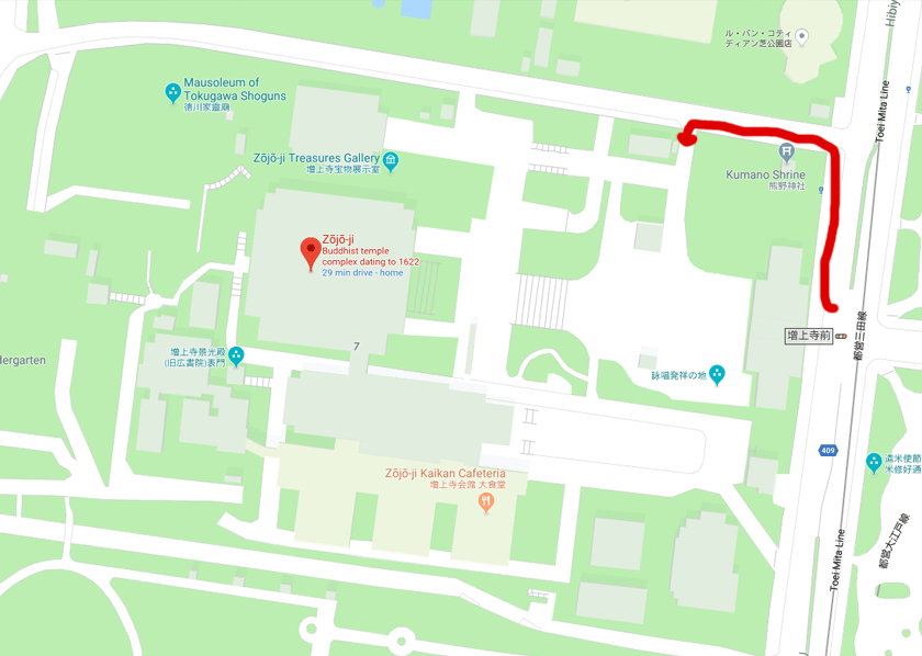 Zojoji Temple map