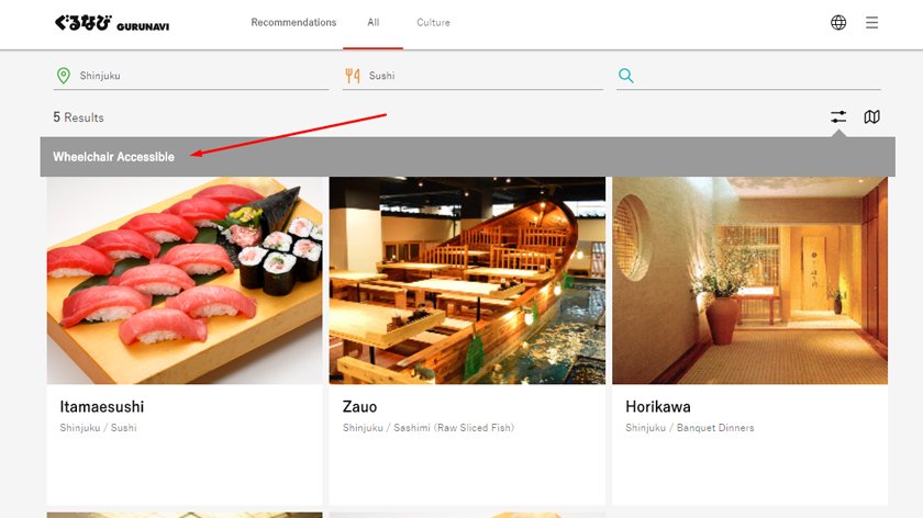 Gurunavi Filtered Results