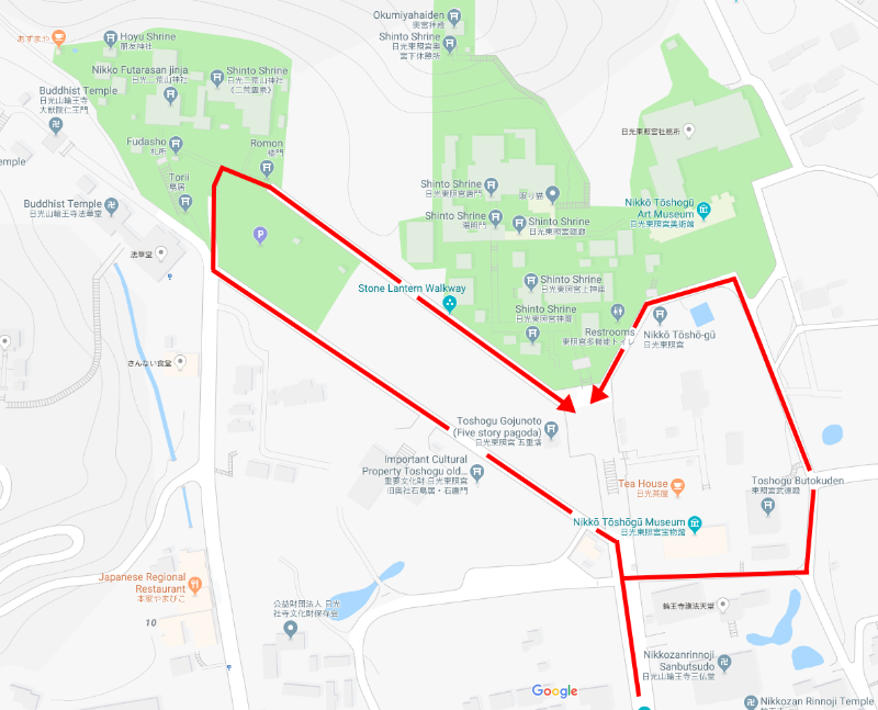 4839 nikko toshogu rout map