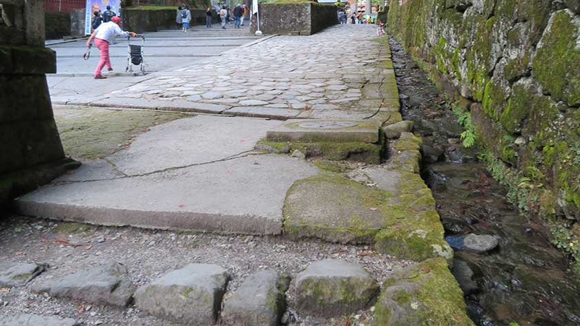 Steps and gutter at Nikko Toshogu Shrine