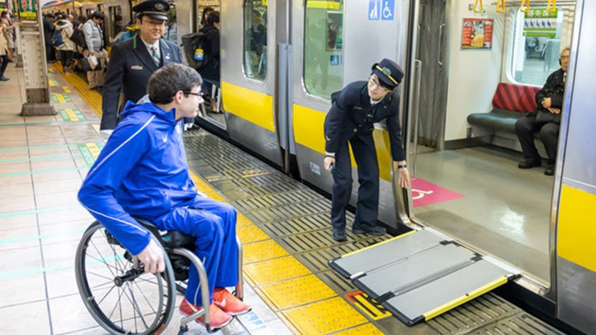 Daniel Romanchuk riding train in Tokyo