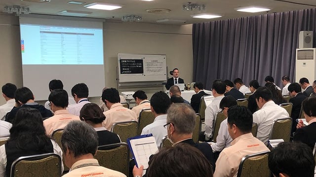 Lecturing at Airport Limousine Bus office