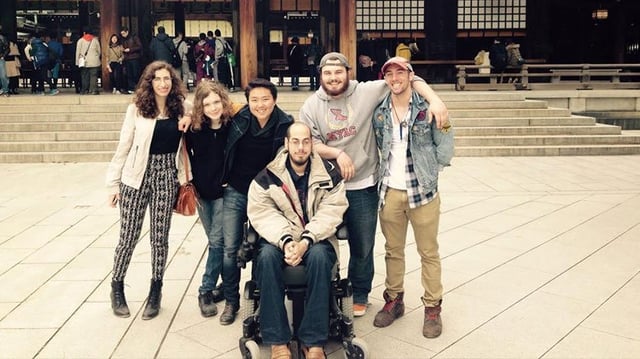 Mark with friends during his days at Toyo University