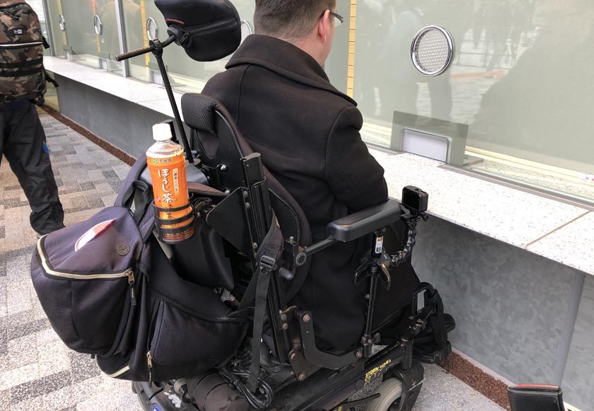 Ticket window with wheelchair access
