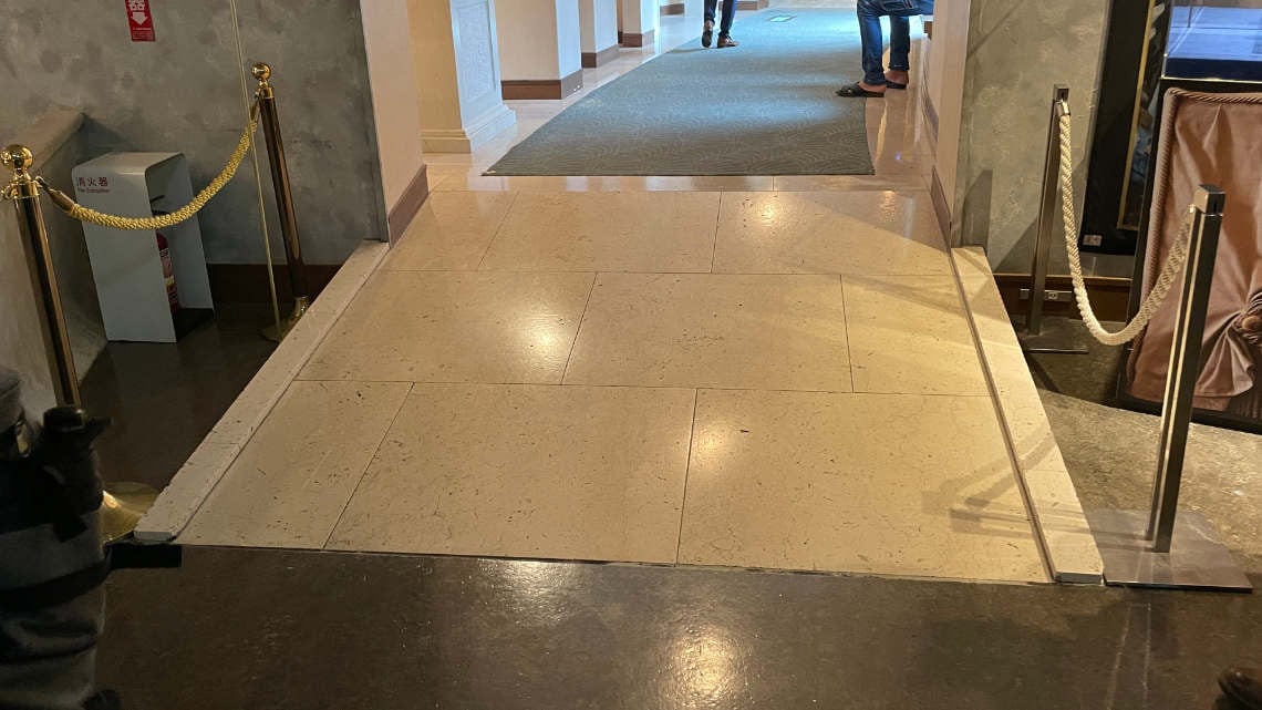 A ramp in the museum