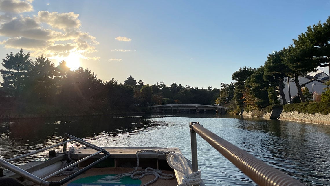 View of moat from boat