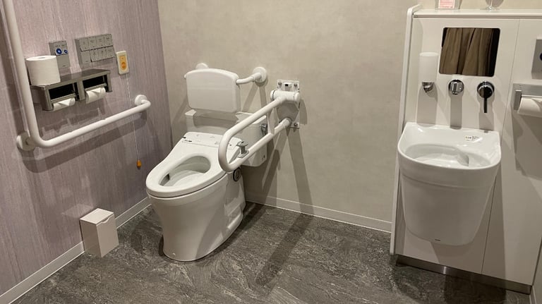Accessible toilet in lobby