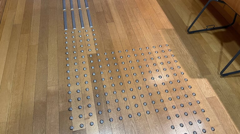 Tactile paving at the entrance of the museum