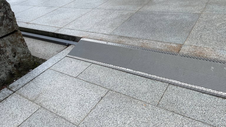 Small ramp to eliminate step