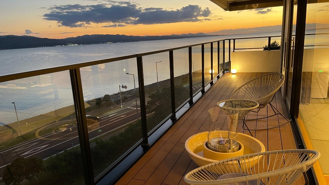 Balcony view from the room "Mizu no 6"