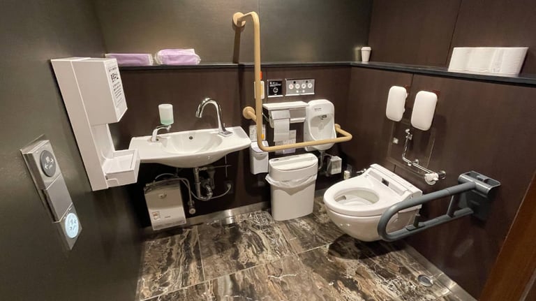 Accessible toilet in lobby