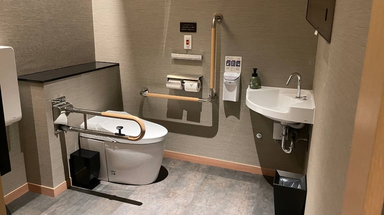 Accessible toilet in the lounge area