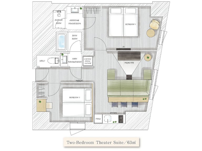 premium two bedroom suite layout 2 768x576