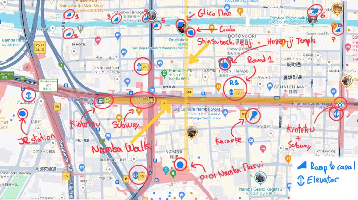 Dotonbori Accessibility Map