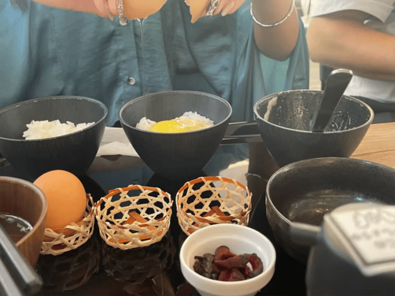 accessible karahori food tour tamago kake gohan raw egg on rice 768x576
