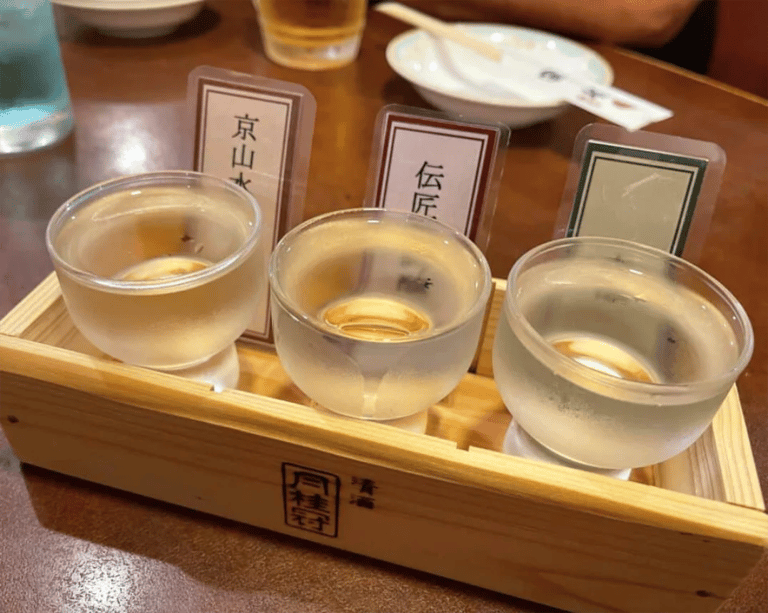 accessible kyoto pontocho tour sake tasting flight 768x614