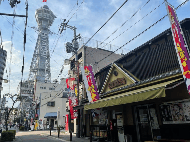 accessible osaka shinsekai daytime tour tsutenkaku tower view 768x576