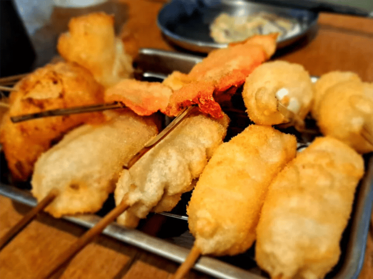 accessible shimbashi food tour kushiage deep fried skewers 768x576