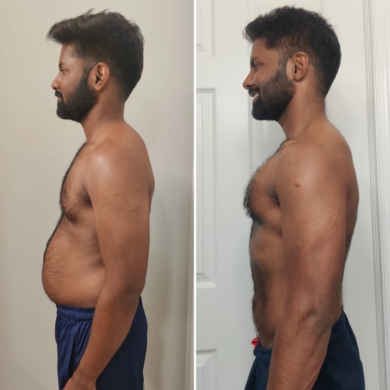 Sourabh Stubborn Belly 9 Weeks transformation