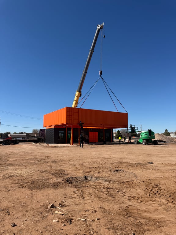 Commercial building exterior under construction