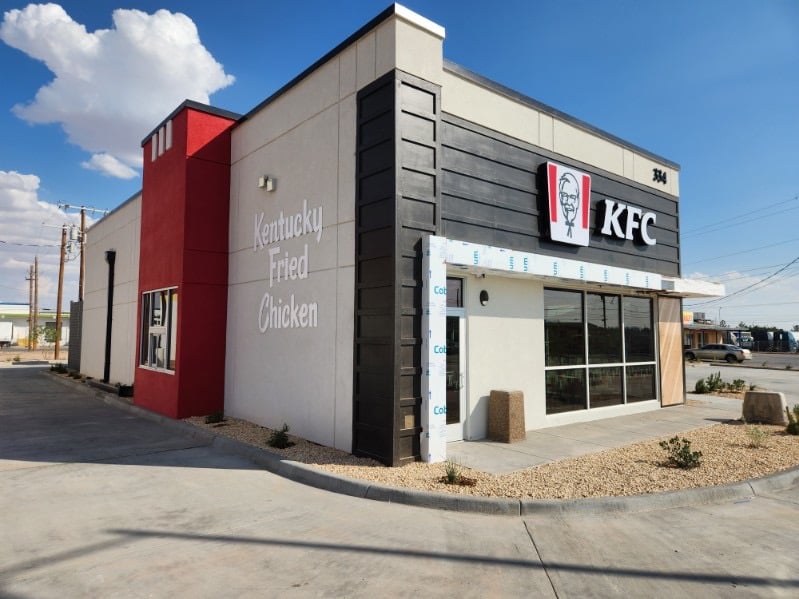 Completed KFC restaurant exterior