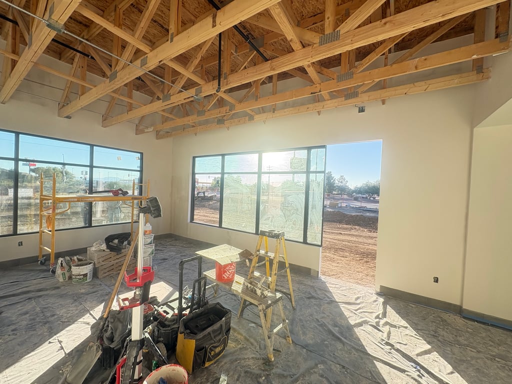 Commercial restaurant interior under construction