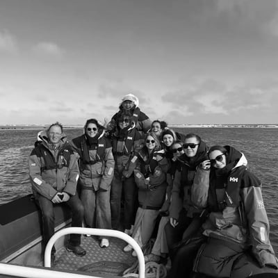 Two women looking at laptop