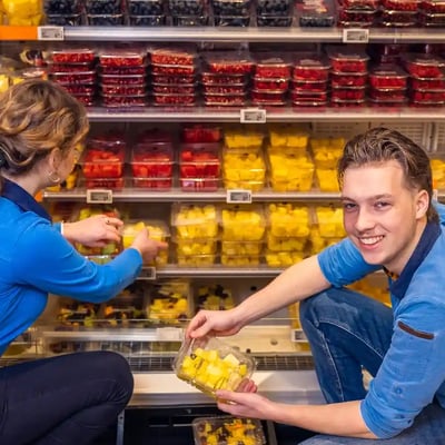Two women looking at laptop
