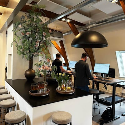 Two women looking at laptop