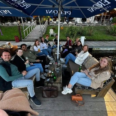 Two women looking at laptop