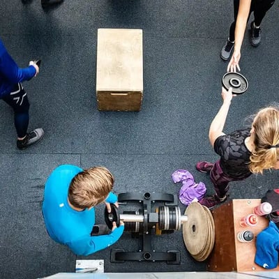 Two women looking at laptop